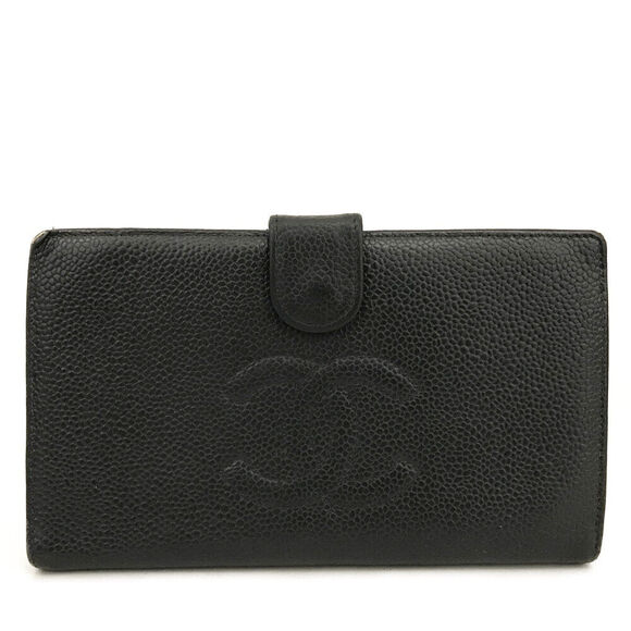 Chanel Cc Logo Black Calfskin Long #171685C14 - Picture 1 of 8